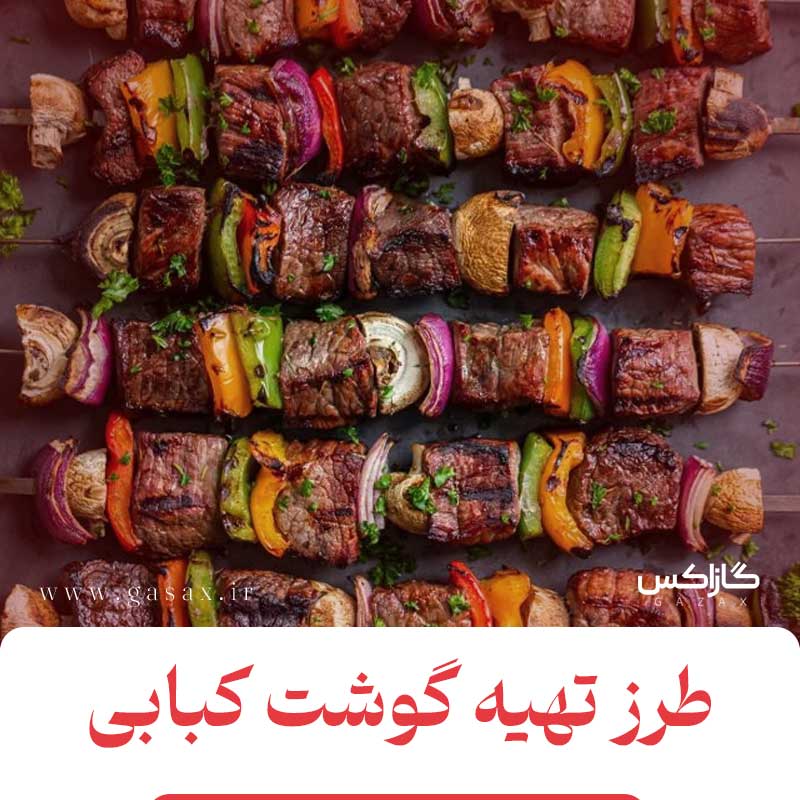 کباب کردن گوشت روی باربیکیو گازاکس