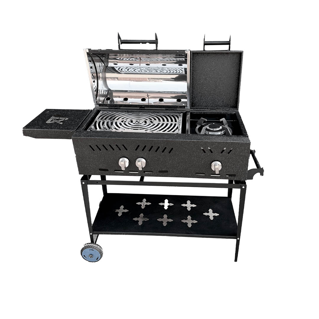 باربیکیو گازی زغالی با ترمومتر و پلوپز گازاکس پلاس مدل 9040 کد 2100131004