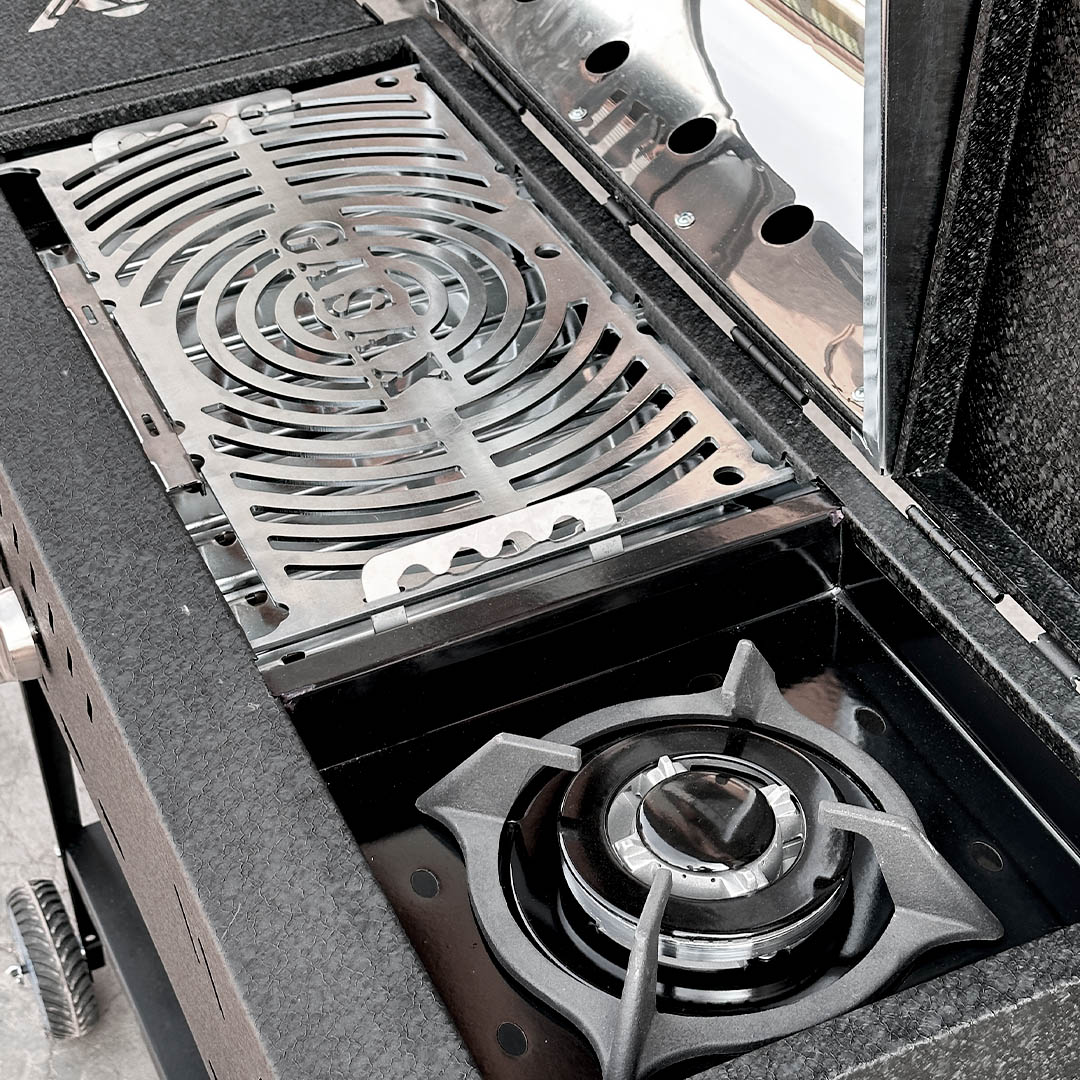 باربیکیو گازی زغالی با ترمومتر و پلوپز گازاکس پلاس مدل 9040 کد 2100131004